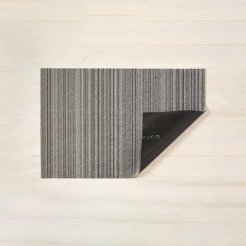 Chilewich Skinny Stripe Shag Doormat, Birch - Image 1